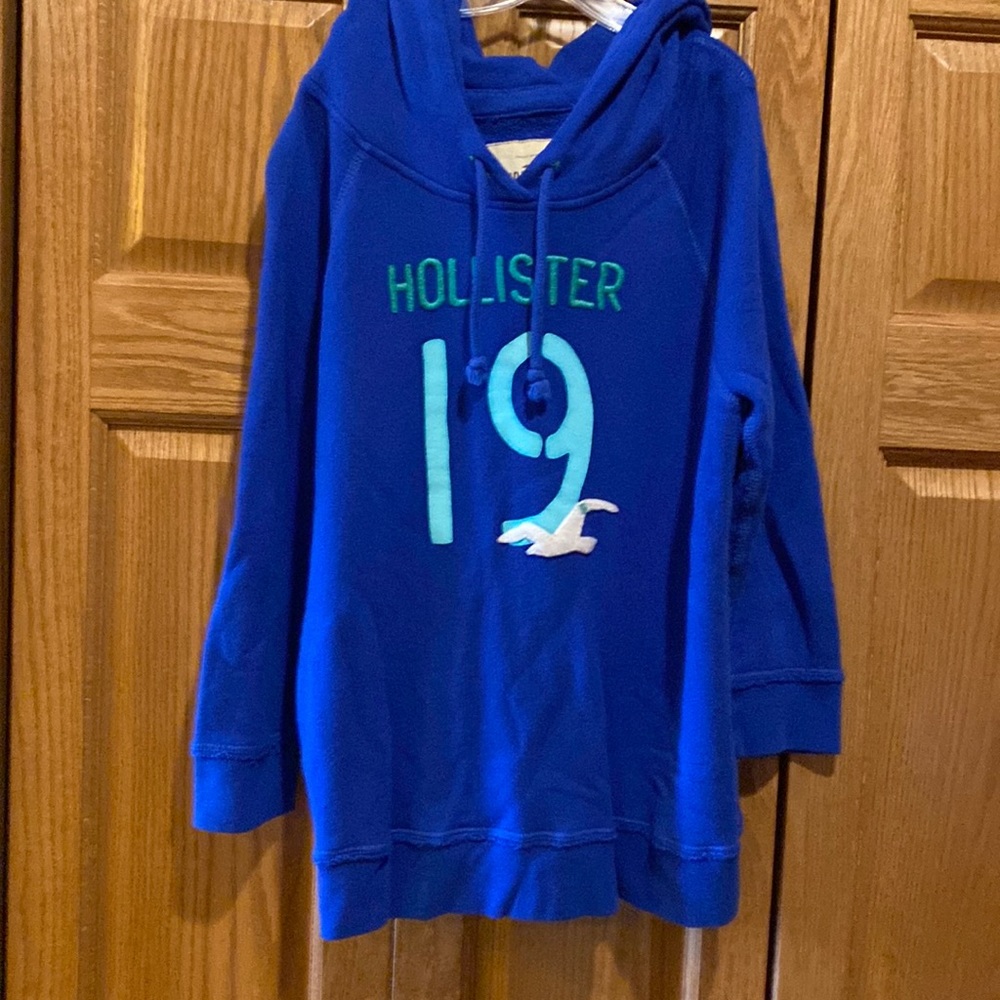 Hollister Blue Hooded Sweatshirt size S.